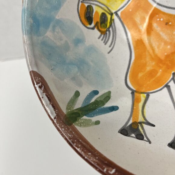 Desimone Italy Pottery Bowl Vintage Numbered MCM Hand Painted Goat Art 6.25 Inch - Picture 4 of 11